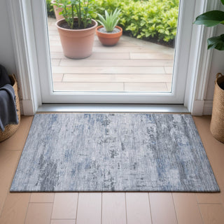 Piper Looms Chantille Abstract ACN2145 Blue Machine Washable Area Rug Scatter Lifestyle Image Feature