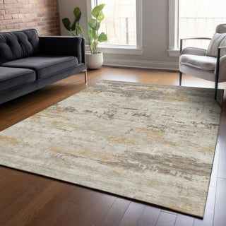 Piper Looms Chantille Abstract ACN2145 Putty Machine Washable Area Rug Lifestyle Image Feature