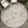 Piper Looms Chantille Abstract ACN2145 Putty Machine Washable Area Rug Round Outdoor Lifestyle Image Feature