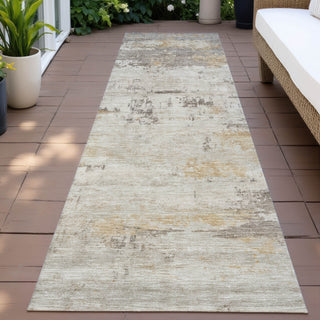 Piper Looms Chantille Abstract ACN2145 Putty Machine Washable Area Rug Runner Outdoor Lifestyle Image Feature