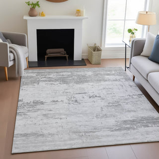 Piper Looms Chantille Abstract ACN2145 Silver Machine Washable Area Rug Lifestyle Image Feature