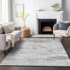 Piper Looms Chantille Abstract ACN2145 Silver Machine Washable Area Rug Lifestyle Image Feature