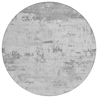 Piper Looms Chantille Abstract ACN2145 Silver Machine Washable Area Rug Round Main Image