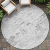 Piper Looms Chantille Abstract ACN2145 Silver Machine Washable Area Rug Round Outdoor Lifestyle Image Feature