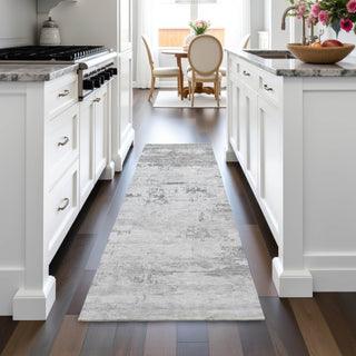 Piper Looms Chantille Abstract ACN2145 Silver Machine Washable Area Rug Runner Lifestyle Image Feature