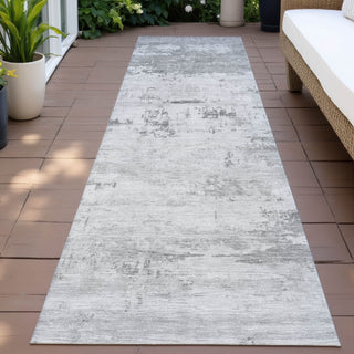 Piper Looms Chantille Abstract ACN2145 Silver Machine Washable Area Rug Runner Outdoor Lifestyle Image Feature