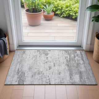 Piper Looms Chantille Abstract ACN2145 Silver Machine Washable Area Rug Scatter Lifestyle Image Feature