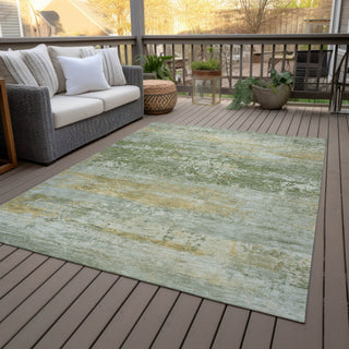 Piper Looms Chantille Abstract ACN2146 Aloe Machine Washable Area Rug Outdoor Lifestyle Image Feature