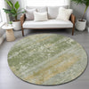 Piper Looms Chantille Abstract ACN2146 Aloe Machine Washable Area Rug Round Lifestyle Image Feature