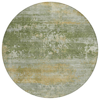 Piper Looms Chantille Abstract ACN2146 Aloe Machine Washable Area Rug Round Main Image