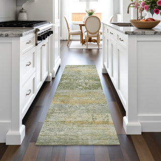 Piper Looms Chantille Abstract ACN2146 Aloe Machine Washable Area Rug Runner Lifestyle Image Feature