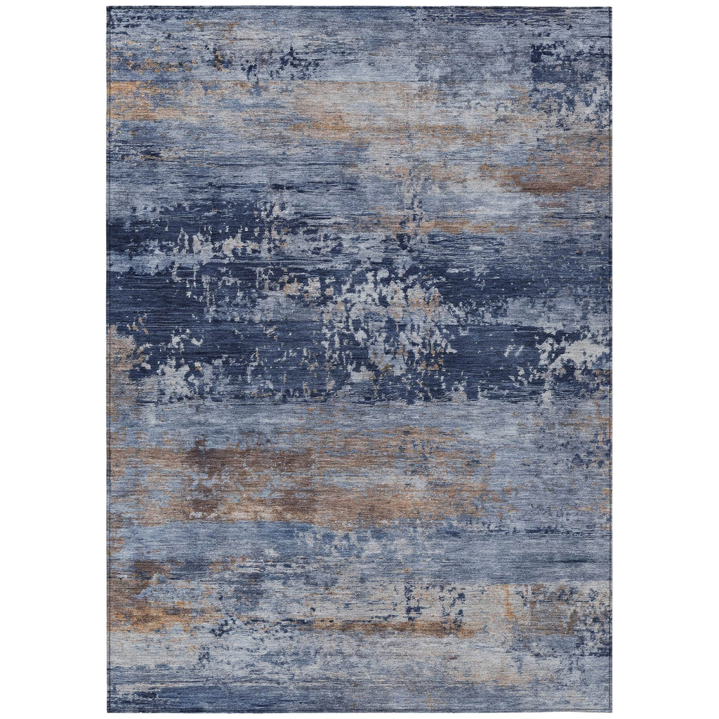 Piper Looms Chantille Abstract ACN2146 Blue Machine Washable Area Rug main image