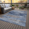 Piper Looms Chantille Abstract ACN2146 Blue Machine Washable Area Rug Outdoor Lifestyle Image Feature