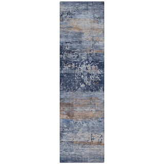 Piper Looms Chantille Abstract ACN2146 Blue Machine Washable Area Rug Runner Main Image