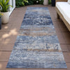 Piper Looms Chantille Abstract ACN2146 Blue Machine Washable Area Rug Runner Outdoor Lifestyle Image Feature