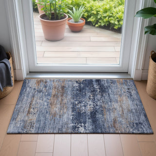Piper Looms Chantille Abstract ACN2146 Blue Machine Washable Area Rug Scatter Lifestyle Image Feature
