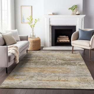 Piper Looms Chantille Abstract ACN2146 Brown Machine Washable Area Rug Lifestyle Image Feature