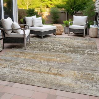 Piper Looms Chantille Abstract ACN2146 Brown Machine Washable Area Rug Outdoor Lifestyle Image Feature
