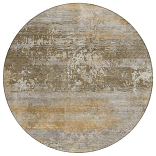 Piper Looms Chantille Abstract ACN2146 Brown Machine Washable Area Rug Round Main Image
