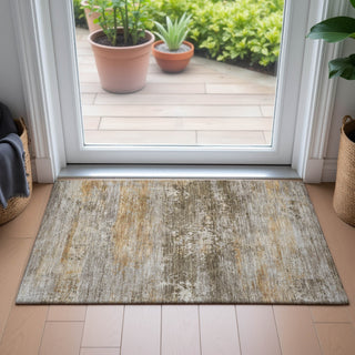 Piper Looms Chantille Abstract ACN2146 Brown Machine Washable Area Rug Scatter Lifestyle Image Feature