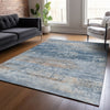Piper Looms Chantille Abstract ACN2146 Denim Machine Washable Area Rug Lifestyle Image Feature
