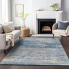 Piper Looms Chantille Abstract ACN2146 Denim Machine Washable Area Rug Lifestyle Image Feature