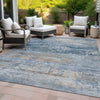 Piper Looms Chantille Abstract ACN2146 Denim Machine Washable Area Rug Outdoor Lifestyle Image Feature