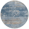 Piper Looms Chantille Abstract ACN2146 Denim Machine Washable Area Rug Round Main Image