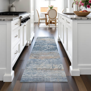 Piper Looms Chantille Abstract ACN2146 Denim Machine Washable Area Rug Runner Lifestyle Image Feature