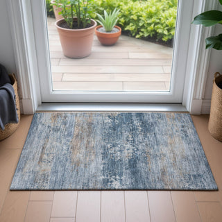 Piper Looms Chantille Abstract ACN2146 Denim Machine Washable Area Rug Scatter Lifestyle Image Feature
