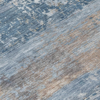 Piper Looms Chantille Abstract ACN2146 Denim Machine Washable Area Rug Swatch Image