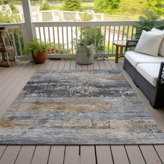 Piper Looms Chantille Abstract ACN2146 Gray Machine Washable Area Rug Outdoor Lifestyle Image Feature