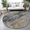 Piper Looms Chantille Abstract ACN2146 Gray Machine Washable Area Rug Round Lifestyle Image Feature