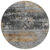 Piper Looms Chantille Abstract ACN2146 Gray Machine Washable Area Rug Round Main Image