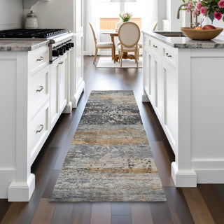 Piper Looms Chantille Abstract ACN2146 Gray Machine Washable Area Rug Runner Lifestyle Image Feature