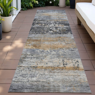 Piper Looms Chantille Abstract ACN2146 Gray Machine Washable Area Rug Runner Outdoor Lifestyle Image Feature