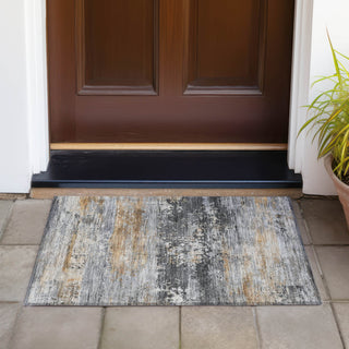Piper Looms Chantille Abstract ACN2146 Gray Machine Washable Area Rug Scatter Outdoor Lifestyle Image Feature