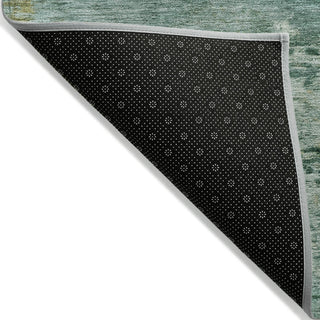 Piper Looms Chantille Abstract ACN2146 Green Machine Washable Area Rug Backing Image