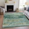 Piper Looms Chantille Abstract ACN2146 Green Machine Washable Area Rug Lifestyle Image Feature