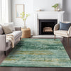 Piper Looms Chantille Abstract ACN2146 Green Machine Washable Area Rug Lifestyle Image Feature