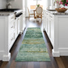 Piper Looms Chantille Abstract ACN2146 Green Machine Washable Area Rug Runner Lifestyle Image Feature
