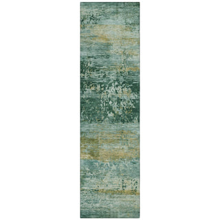 Piper Looms Chantille Abstract ACN2146 Green Machine Washable Area Rug Runner Main Image