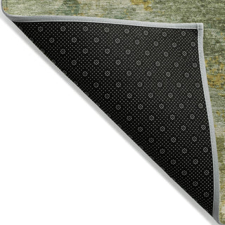 Piper Looms Chantille Abstract ACN2147 Green Machine Washable Area Rug Backing Image