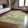 Piper Looms Chantille Abstract ACN2147 Green Machine Washable Area Rug Lifestyle Image Feature