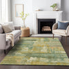 Piper Looms Chantille Abstract ACN2147 Green Machine Washable Area Rug Lifestyle Image Feature