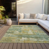 Piper Looms Chantille Abstract ACN2147 Green Machine Washable Area Rug Outdoor Lifestyle Image Feature