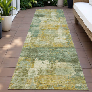 Piper Looms Chantille Abstract ACN2147 Green Machine Washable Area Rug Runner Outdoor Lifestyle Image Feature