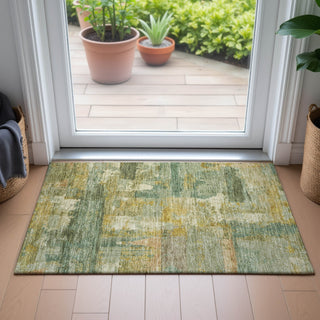 Piper Looms Chantille Abstract ACN2147 Green Machine Washable Area Rug Scatter Lifestyle Image Feature