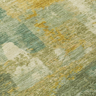 Piper Looms Chantille Abstract ACN2147 Green Machine Washable Area Rug Swatch Image