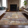 Piper Looms Chantille Abstract ACN2147 Rust Machine Washable Area Rug Lifestyle Image Feature